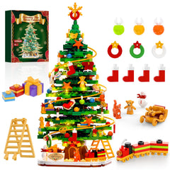 Nubee Christmas tree building set full tree display, ideal holiday centerpiece.
