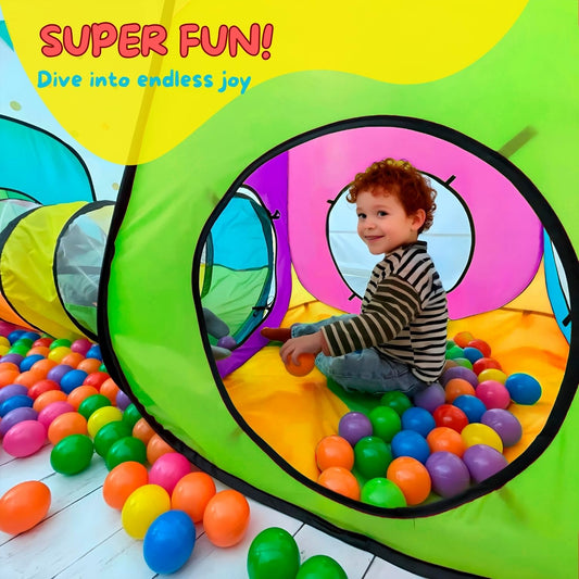 NUBUNI 4pc pop-up play tent open assembly enables fast, fuss-free playtime.