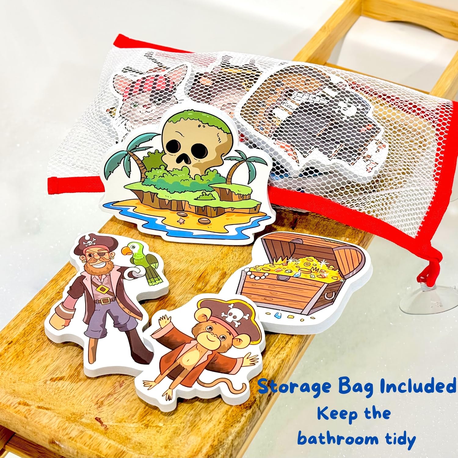 NUBUNI bath wall toy pirates ship adds wall-mounted fun to routines.