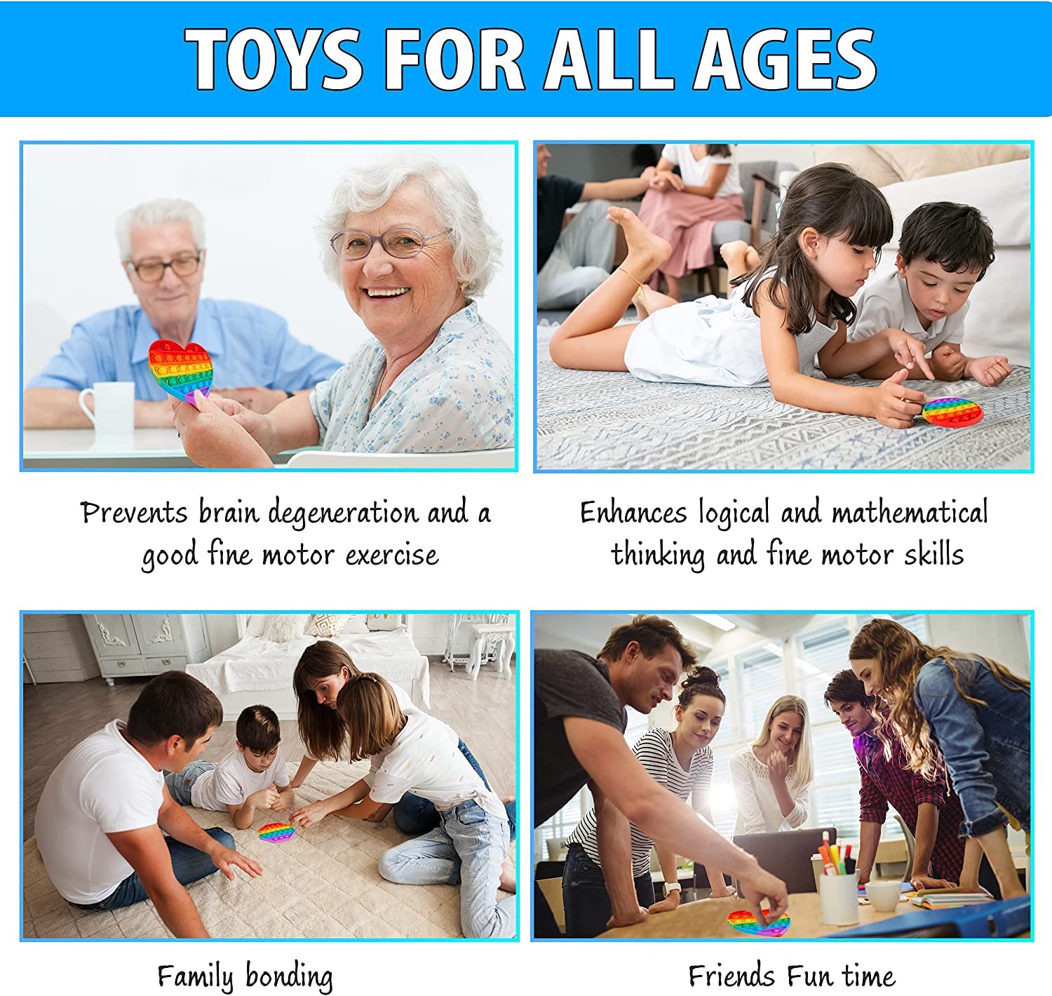 NUENUN push-pop easy-cleaning—reusable silicone toy for home and school.