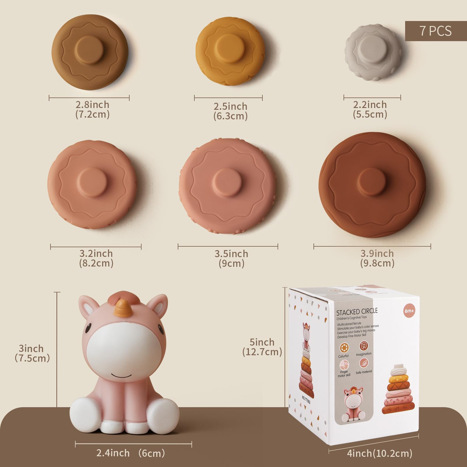 Nueplay Stacking Rings in pastel Nordic colors add nursery decor and playful storage