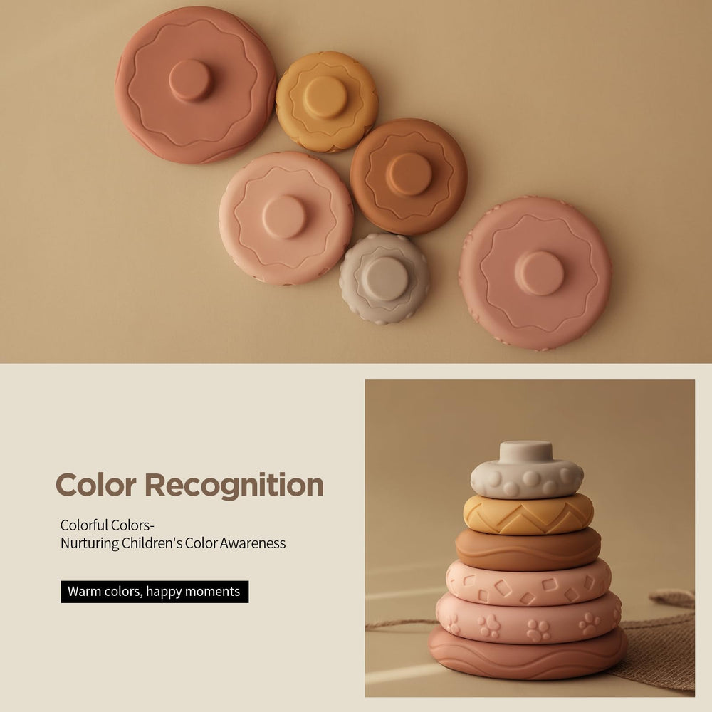 Nueplay Stacking Rings with ridge texture support grasping and hand control