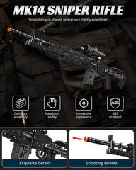 Detail view of MK14 mechanism highlights precise brick-fit and realism