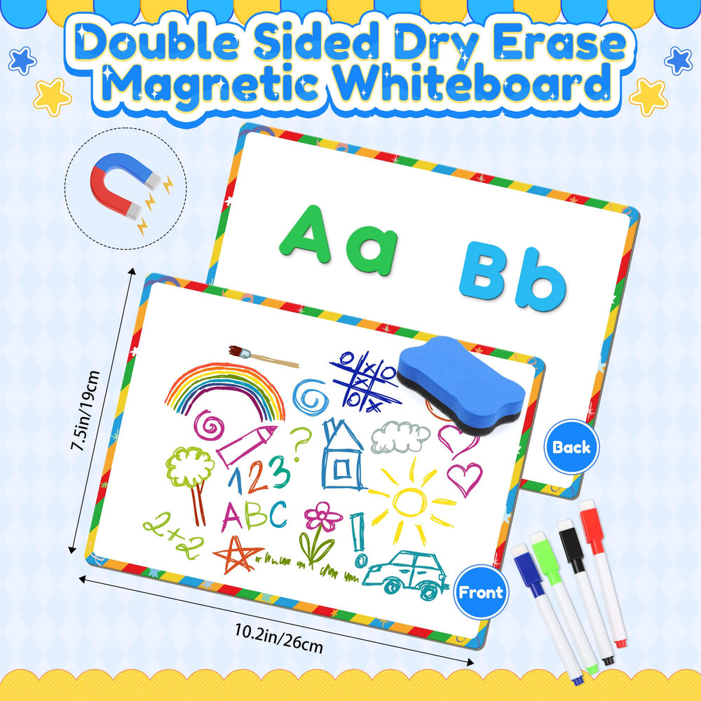Nuesaurd double-sided writing board in use with letters.