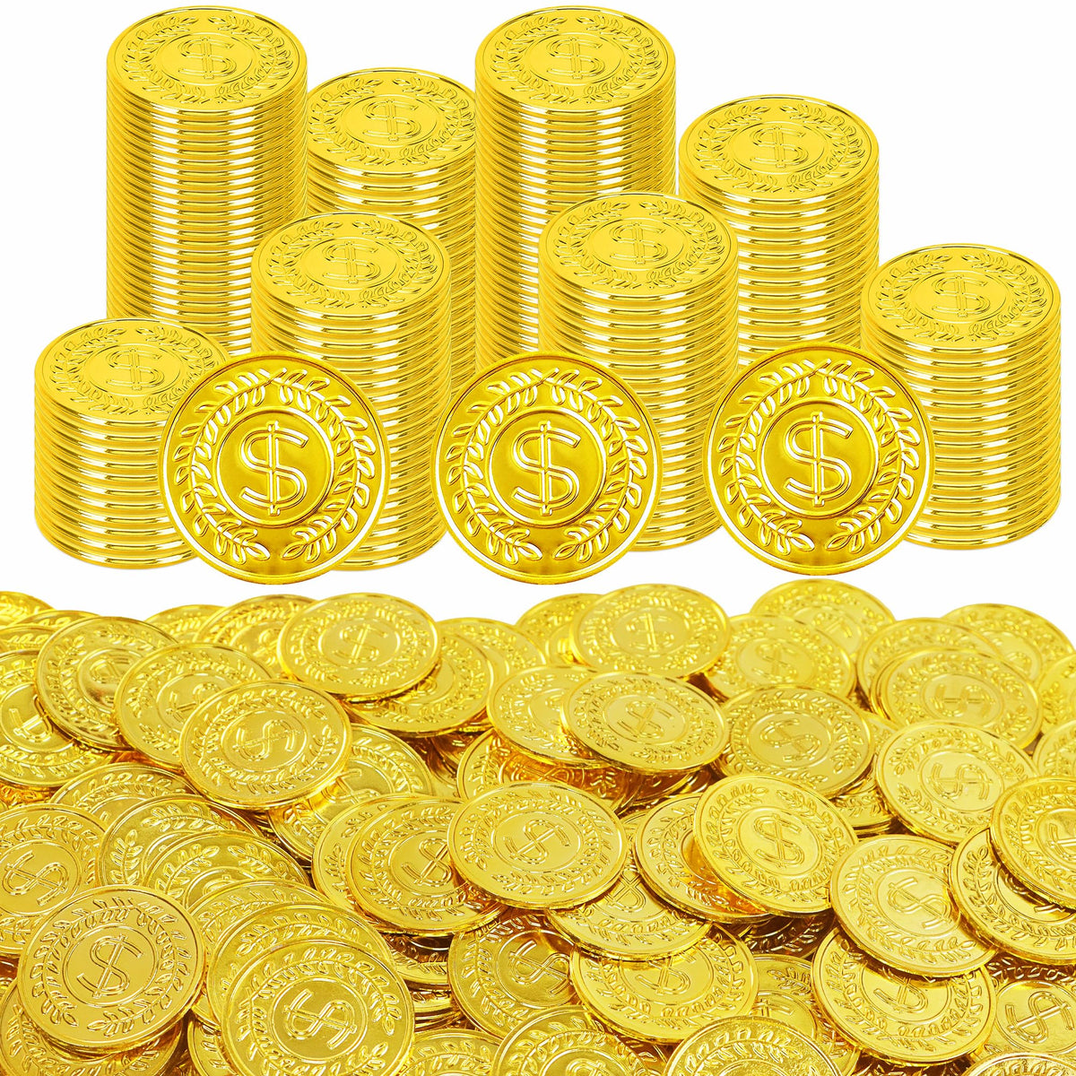 Nuesaurd gold coins front view with embossed texture for authentic treasure vibes
