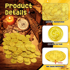Nuesaurd gold coins close-up in packaging for party use