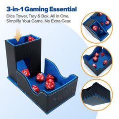 Nugnurt dice box with integrated storage holds dice and game accessories.
