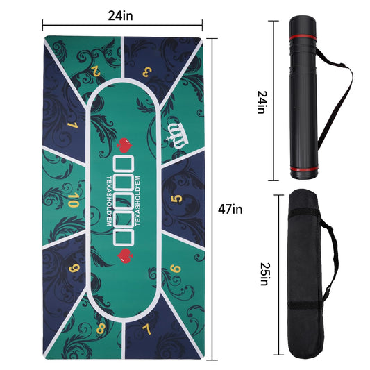 Nugnurt poker mat with non-slip backing keeps the table steady during hands