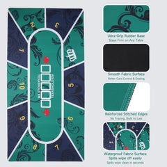 Nugnurt poker mat surface wipes clean after spills and stains