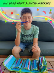 NUMI'SMILE dinosaur art kit with four pen styles for versatile doodling