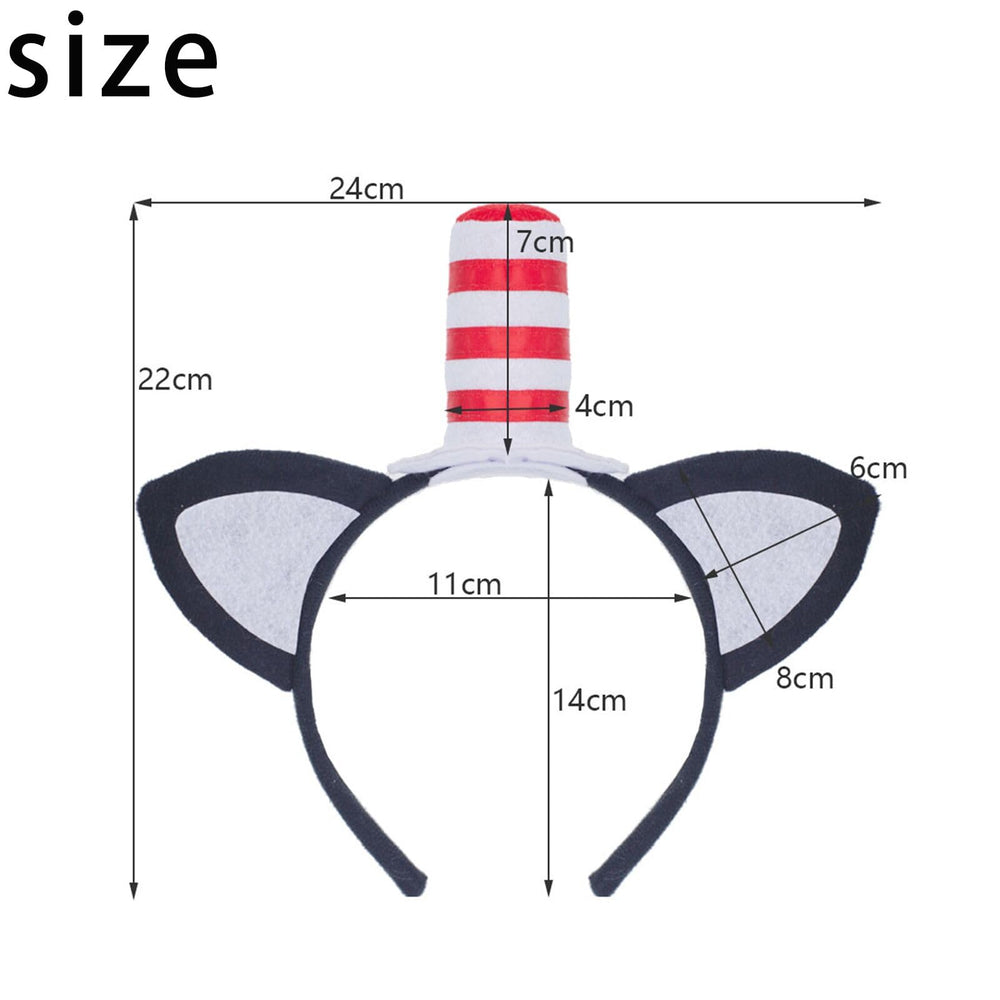 NUMJAW cat headband with red bow tie for festive cosplay and photos.