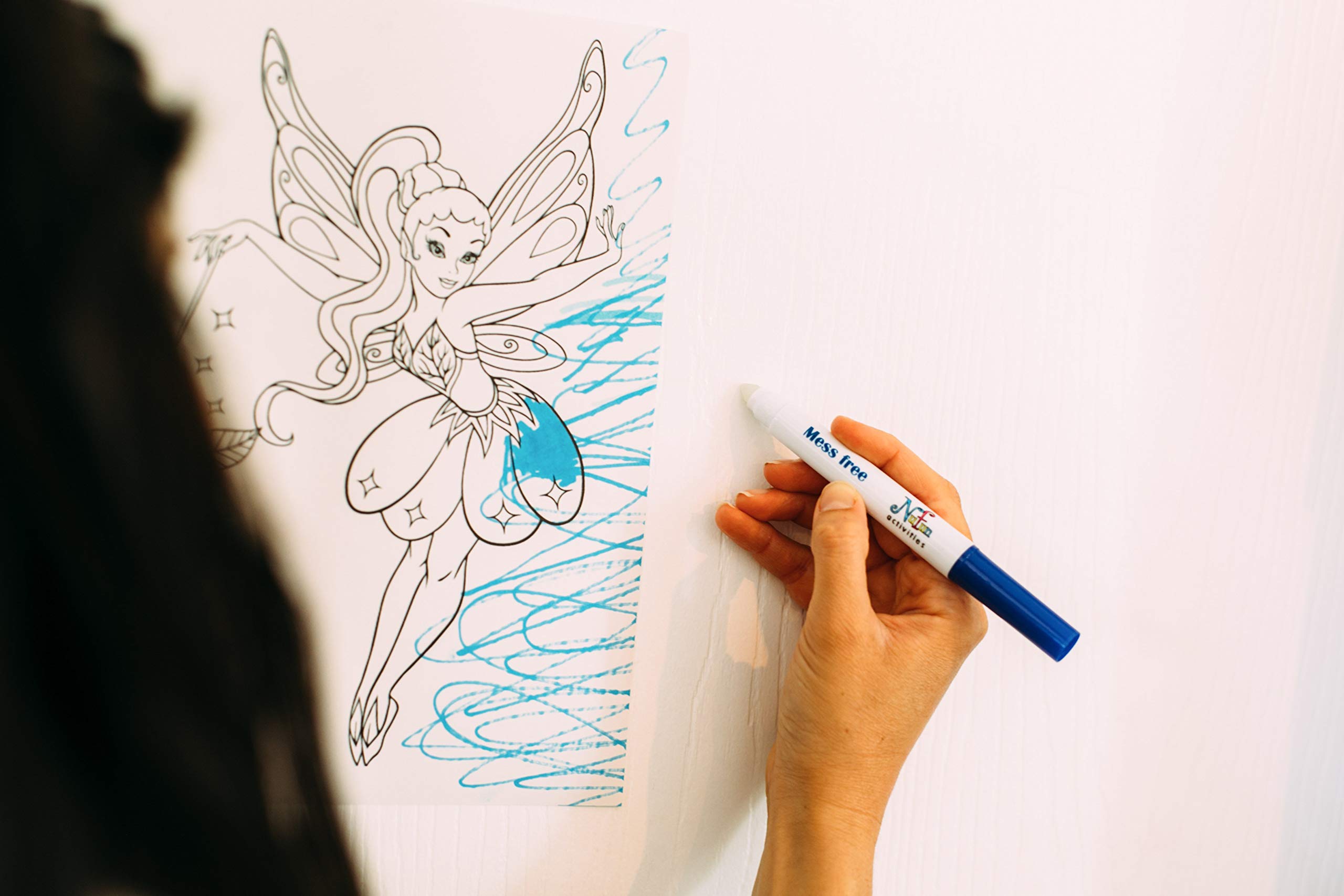 NuFun Activities coloring on blank pages keeps colors contained and surfaces clean.