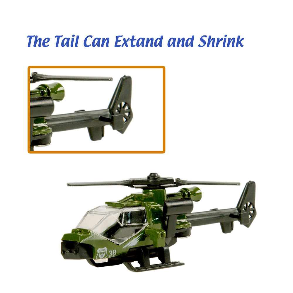 Nunkitoy attack helicopter 1:87, rotating joints for dynamic aviation scenarios and dexterity.