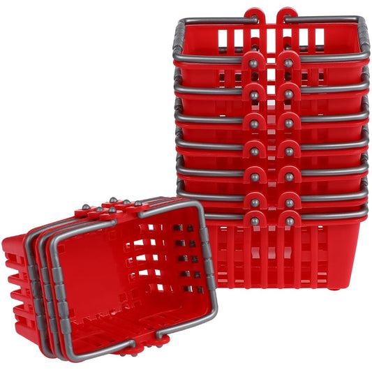 NUOBESTY mini shopping basket red front view for dollhouse play