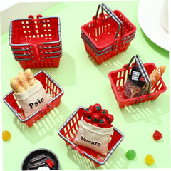 NUOBESTY mini shopping basket red side view ideal for imaginative role-play