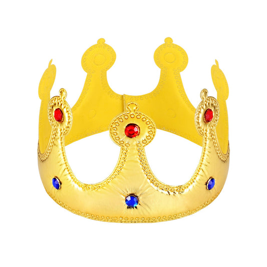 NUOBESTY Golden King Crown for Kids, 22-inch adjustable fit for birthday celebrations