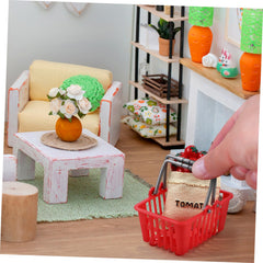 NUOBESTY handheld mini basket, easy to carry for pretend market play