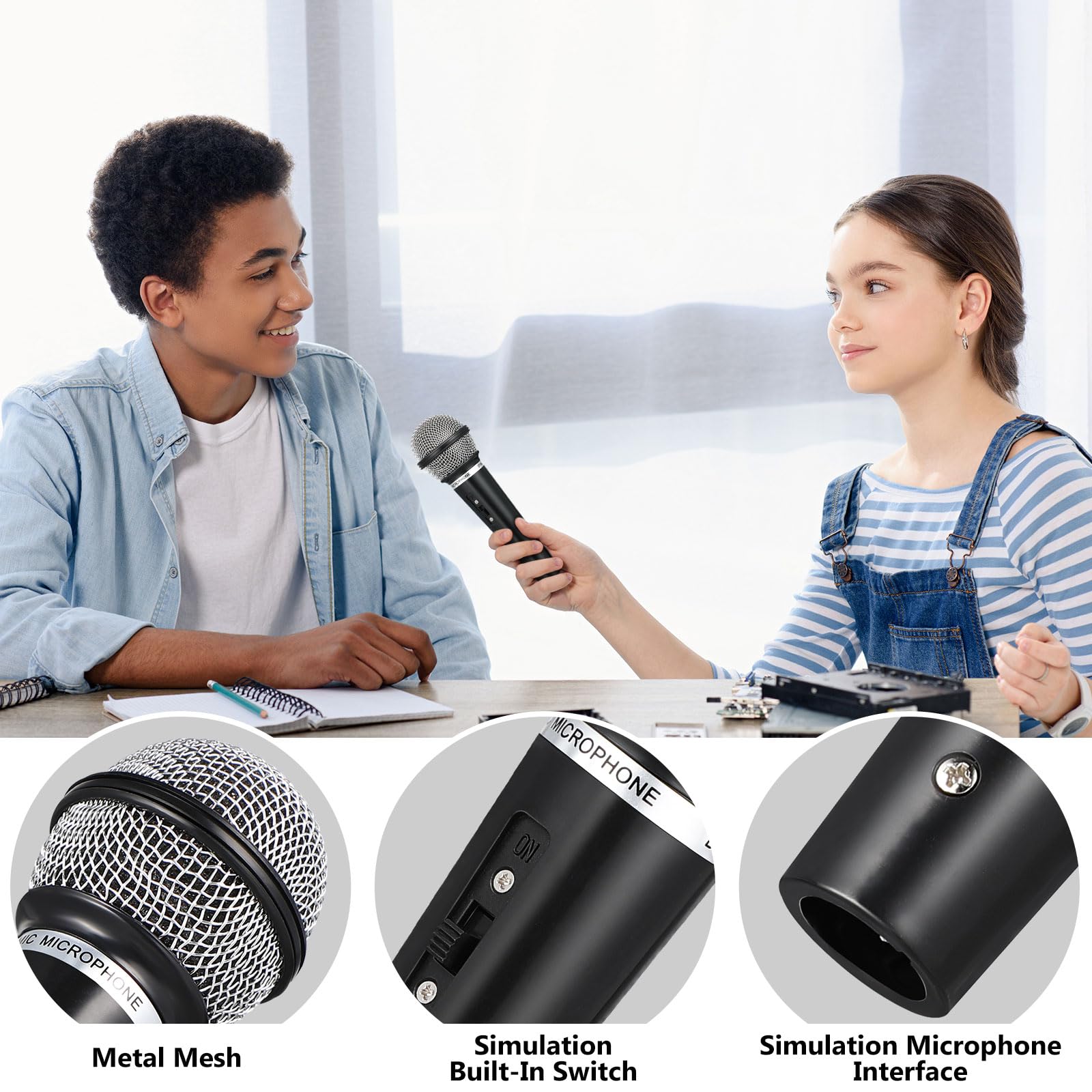 NUOBESTY party decoration microphone prop complements themed birthday setups.