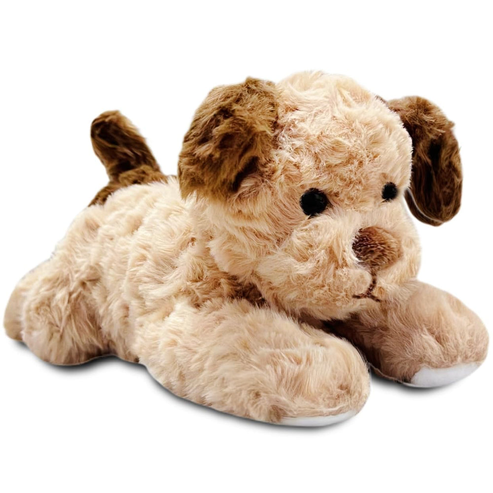 NuomiYue 12in brown dog plush, soft cuddle buddy for kids.