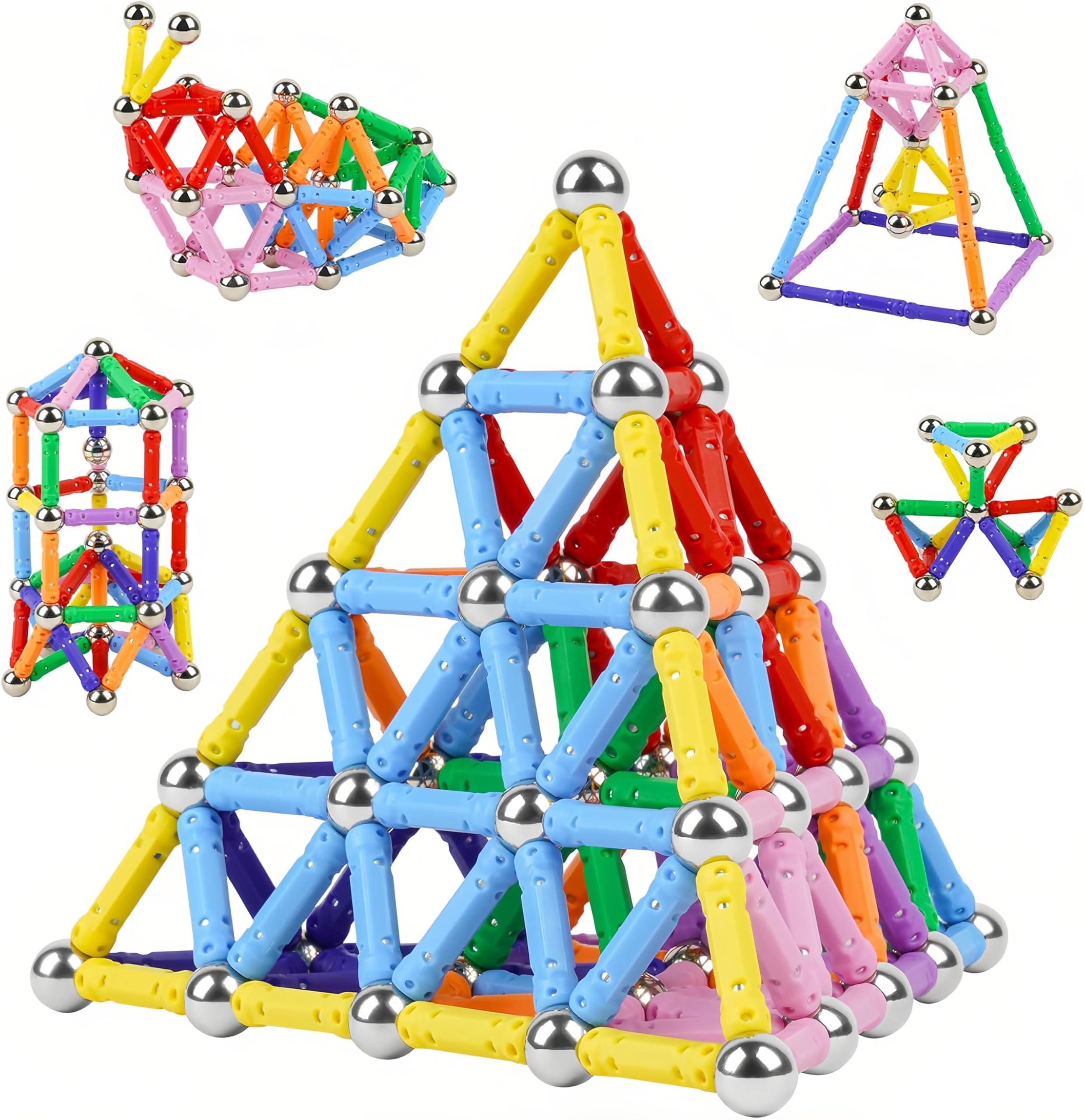 Nuorao 158Pcs Magnetic Building Sticks in vibrant colors that spark creativity and problem-solving.