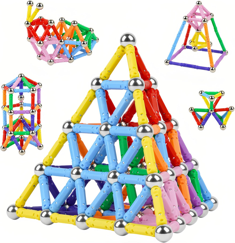 Nuorao 158Pcs Magnetic Building Sticks in vibrant colors that spark creativity and problem-solving.
