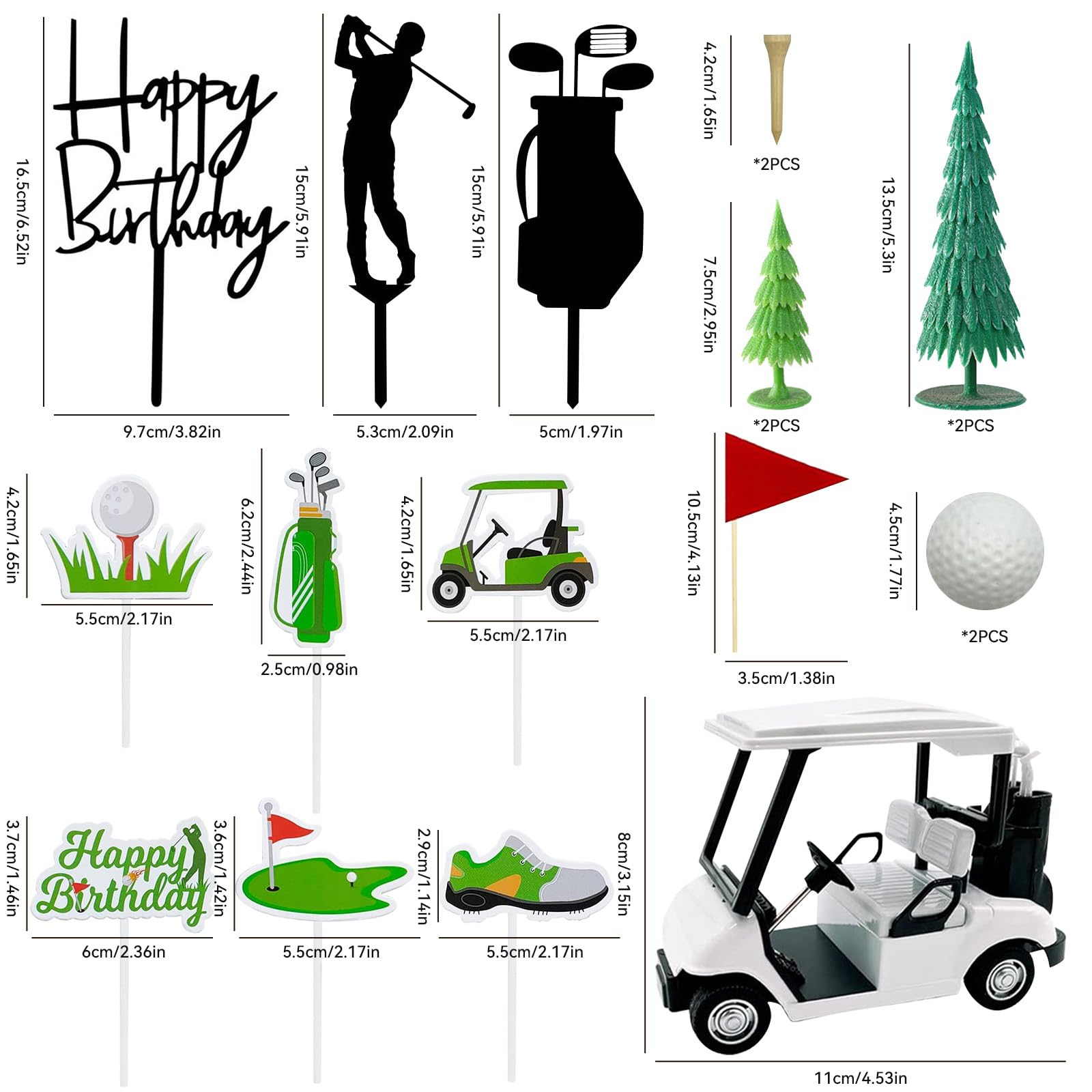 Nuotuv golf tee decor creates sporty accents for themed treats.