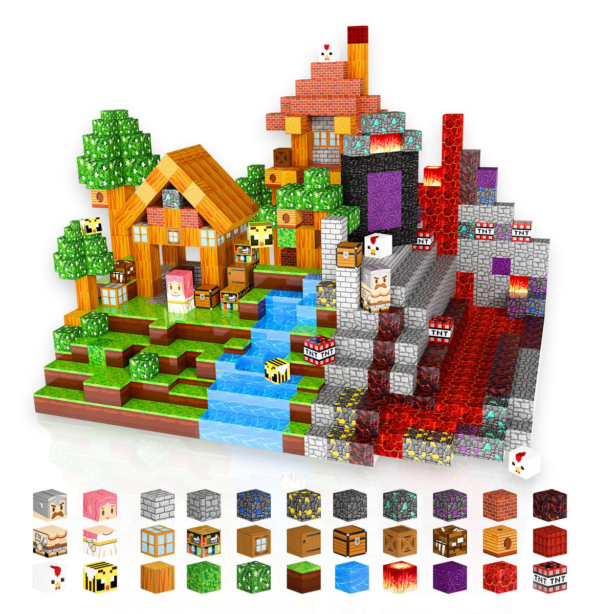 Nurcazo 150pcs magnetic blocks set for imaginative play and steady 3D constructions.