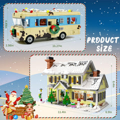 Nutain Snow Village LED lights illuminate details for a magical night scene