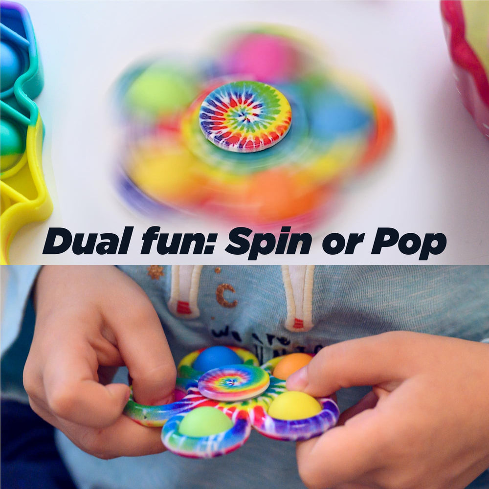 Nutty Toys fidget spinner in a kid's hands for sensory play.