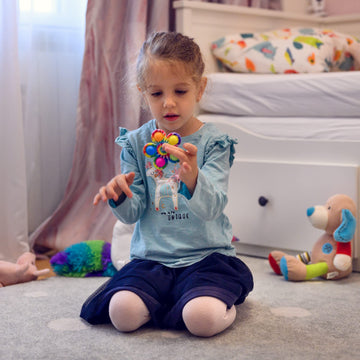 Nutty Toys fidget spinner user enjoying focused, relaxing break.