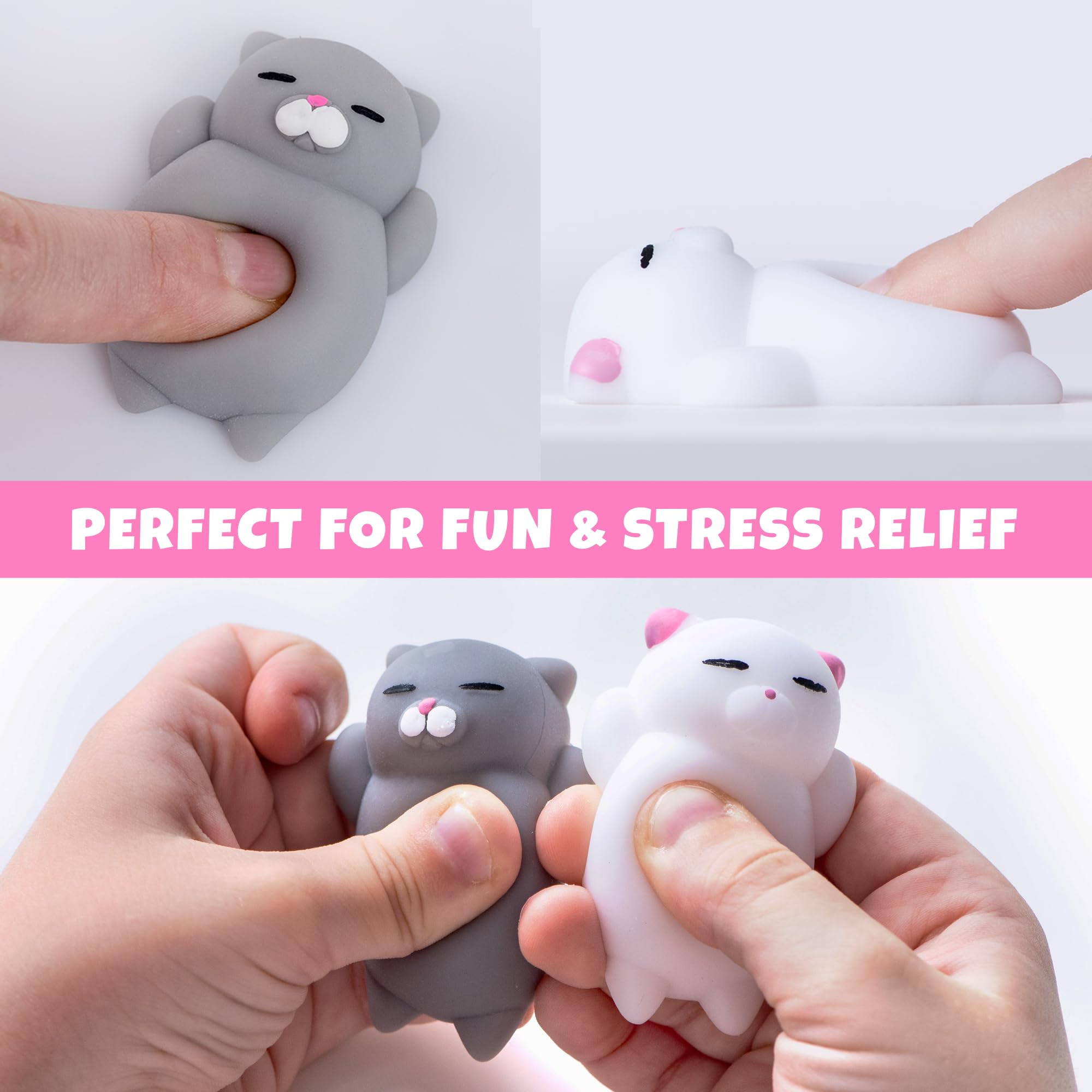 Nutty Toys kawaii cat squishies in hand for quick focus and calm.