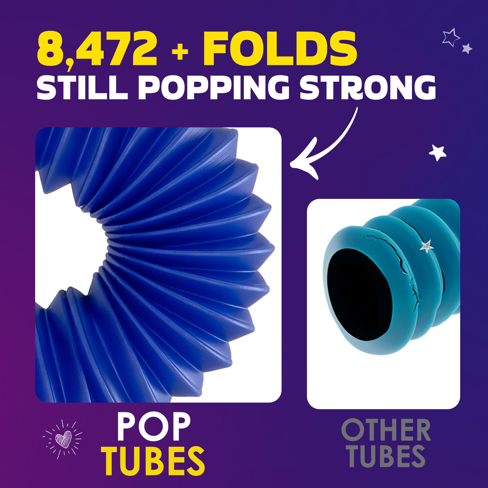 Nutty Toys Mini Pop Tubes with safe edges for mess-free fidget play on the go