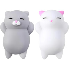 Nutty Toys squishy cat set front view shows soft silicone kitties for stress relief.