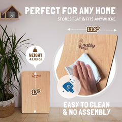 Nutty Toys Wobble Board used by an adult for balance practice.