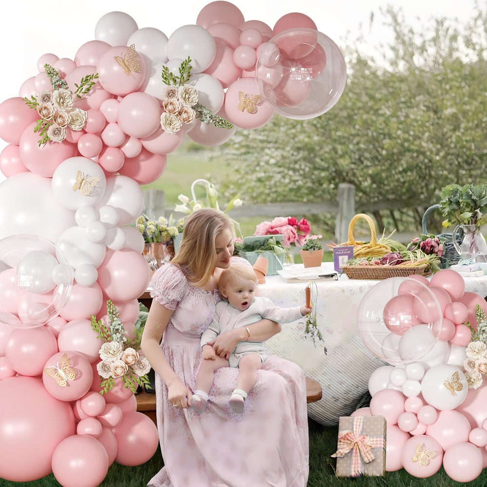 NUTTYBASH 126pcs set with Macaron pink and white tones for celebrations.