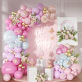NUTTYBASH light pink and blue arch kit backdrop for festive photos