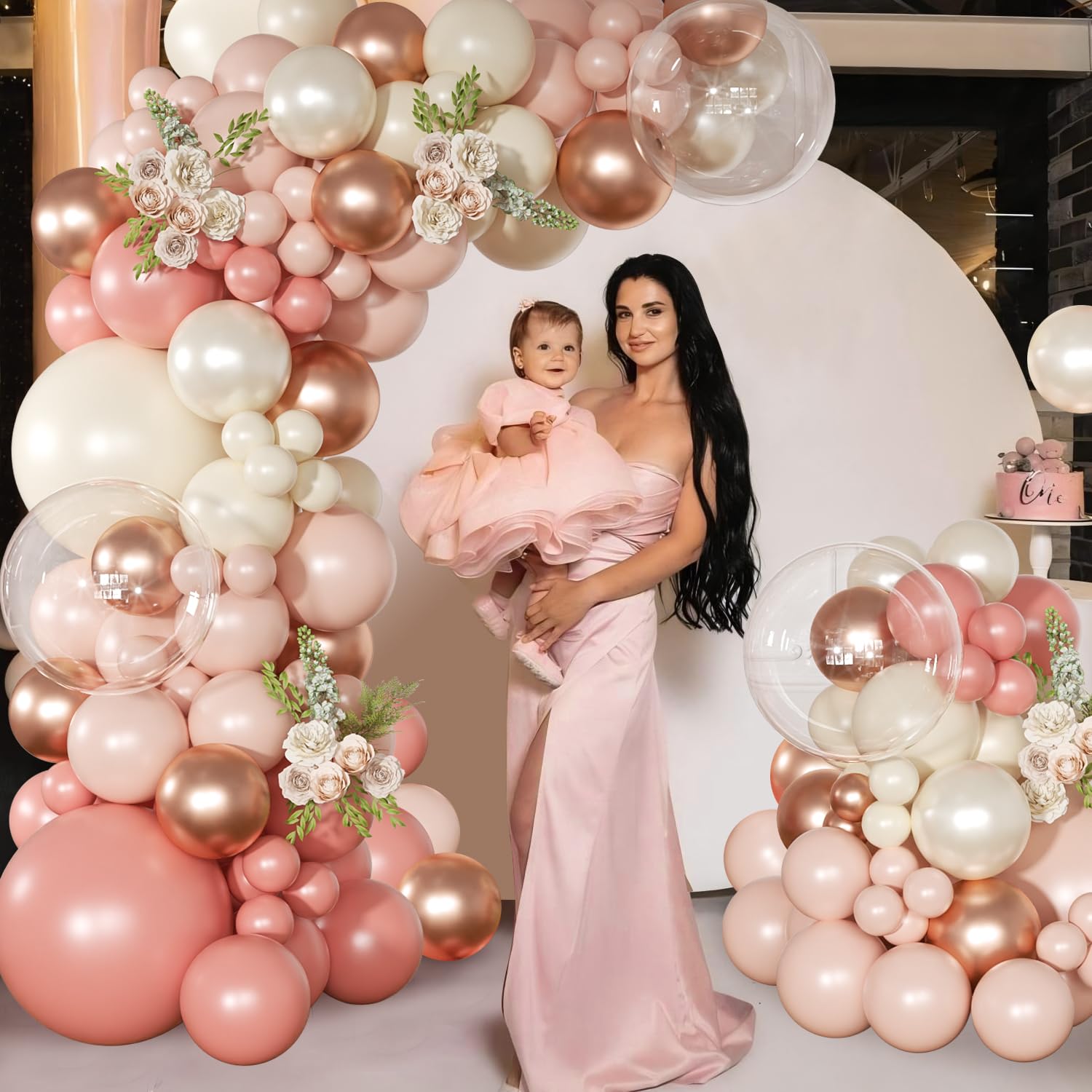 NuttyBash rose-gold balloons close-up highlighting vibrant color and luxe finish.
