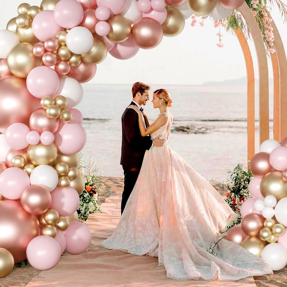 NUTTYBASH rose gold pink 5inch balloons for texture