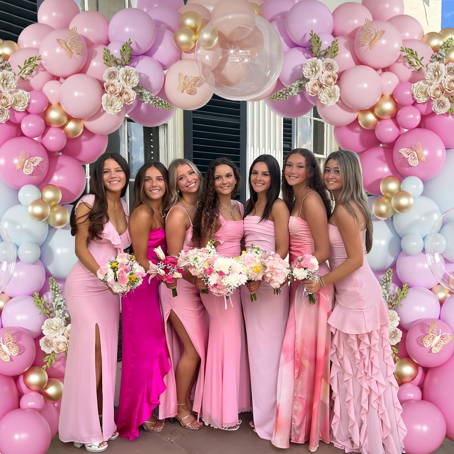 NUTTYBASH rose-gold pink-orange balloons collection for elegant decor