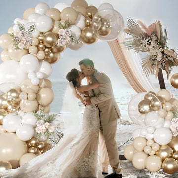 NUTTYBASH sand-white balloon 10-inch versatile for garlands and arches