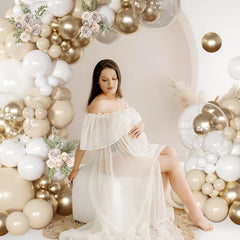 NUTTYBASH sand-white balloon 12-inch adds soft elegance to celebrations
