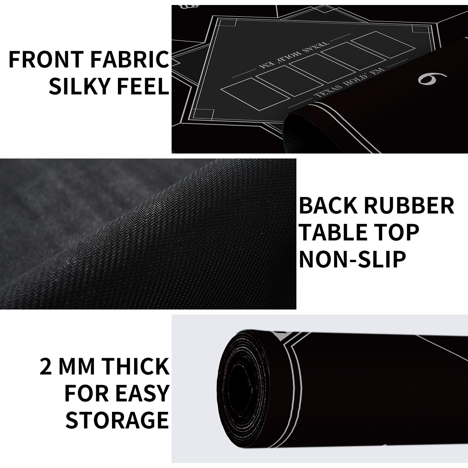 Nuveti poker tabletop waterproof surface resists spills for easy cleanup