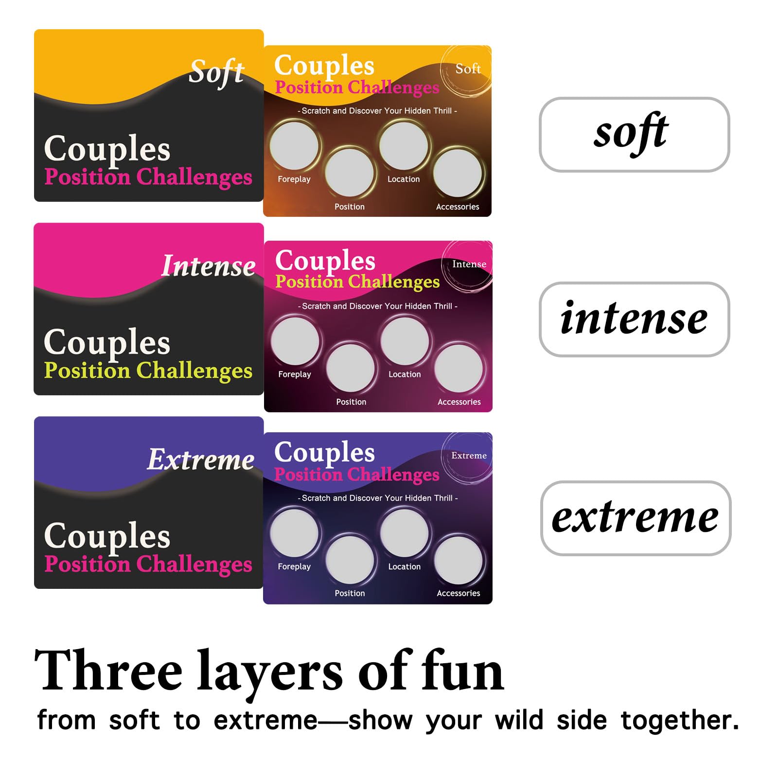 Nuyviare couples scratch card game cards spread for quick play.