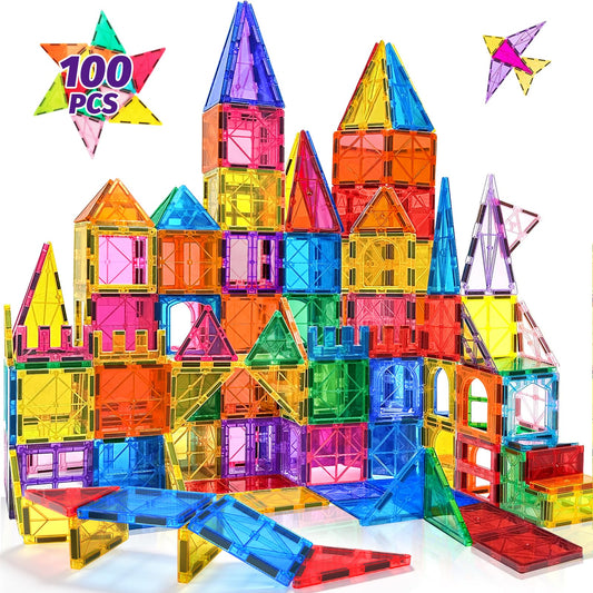 NVHH magnetic tiles 100pcs set demonstrate limitless building possibilities for kids