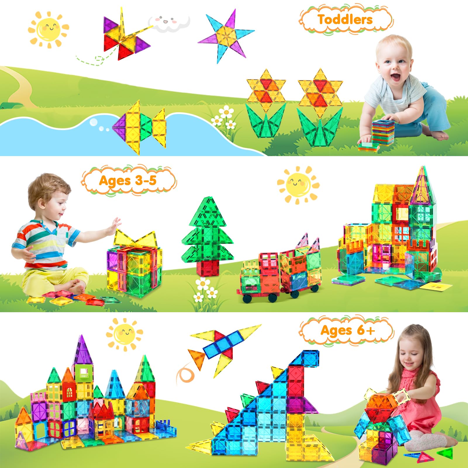 NVHH magnetic tiles featuring different shapes inspiring varied structures