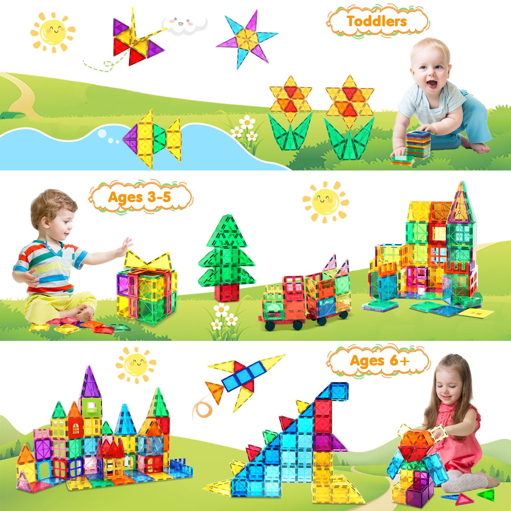 NVHH magnetic tiles featuring different shapes inspiring varied structures