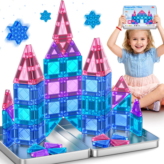NVHH mini magnetic tiles travel set with iron box for portable creative play on trips