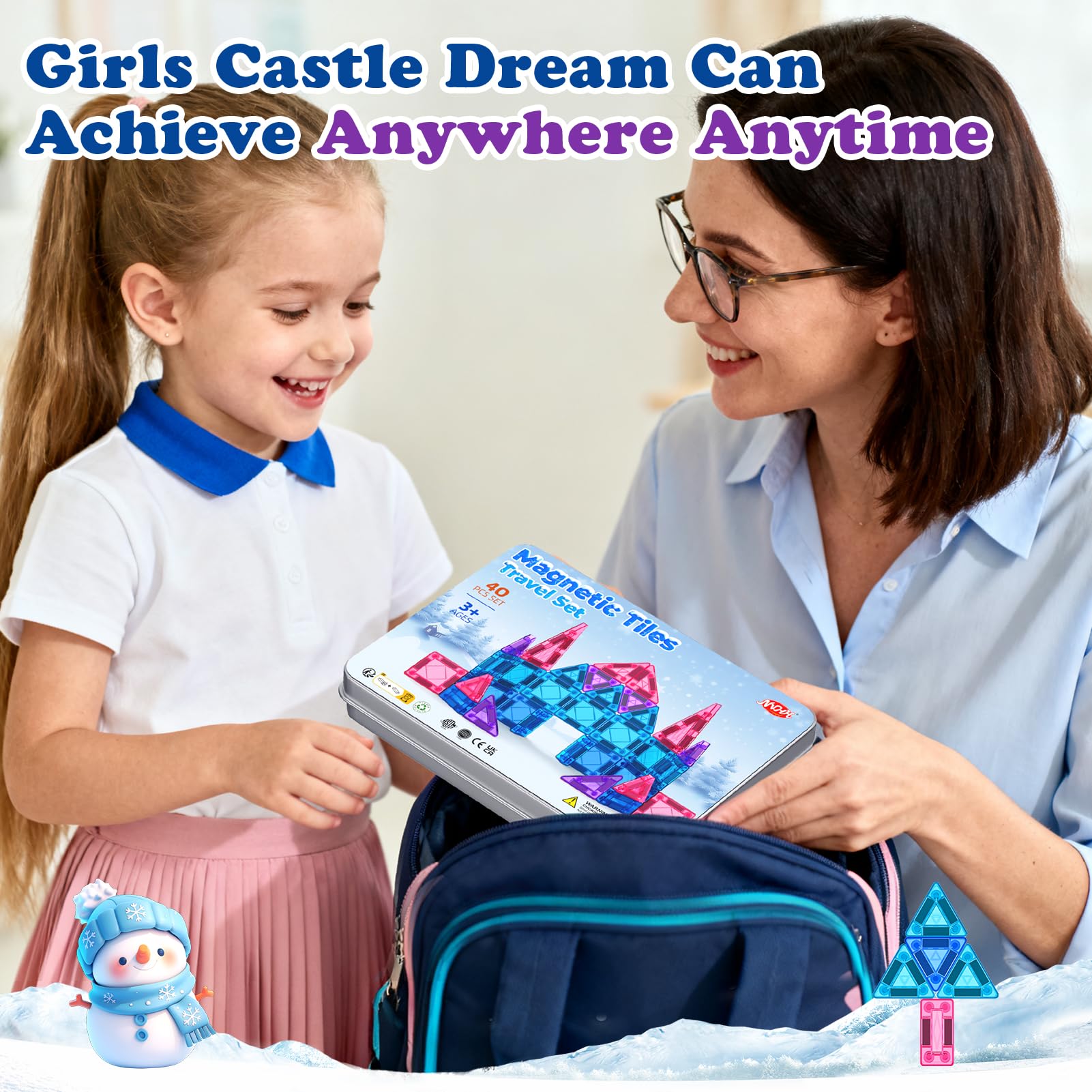 NVHH princess castle magnetic tiles for imaginative storytelling and pretend play