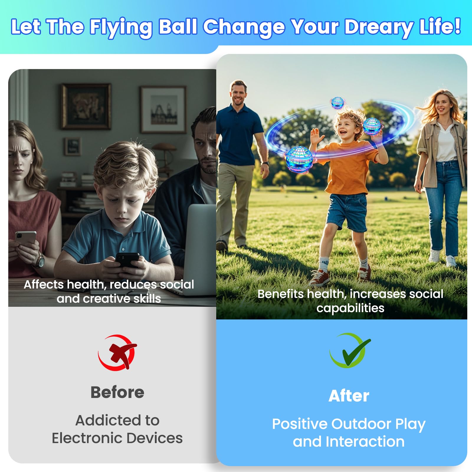 NWLAEWR Flying Orb Ball ideal for indoor and outdoor fun for all ages
