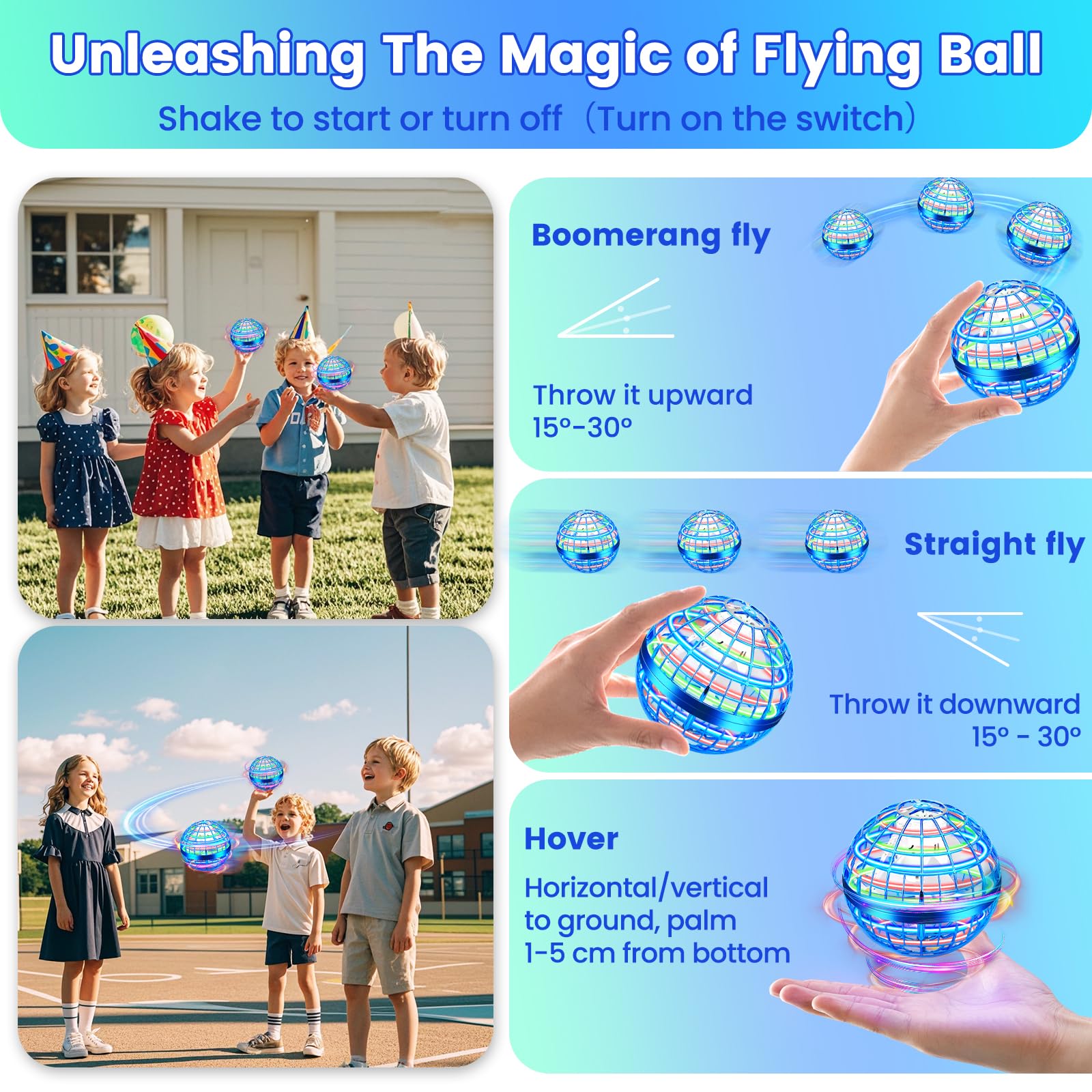 NWLAEWR Flying Orb Ball soft-shell design absorbs bumps during active play